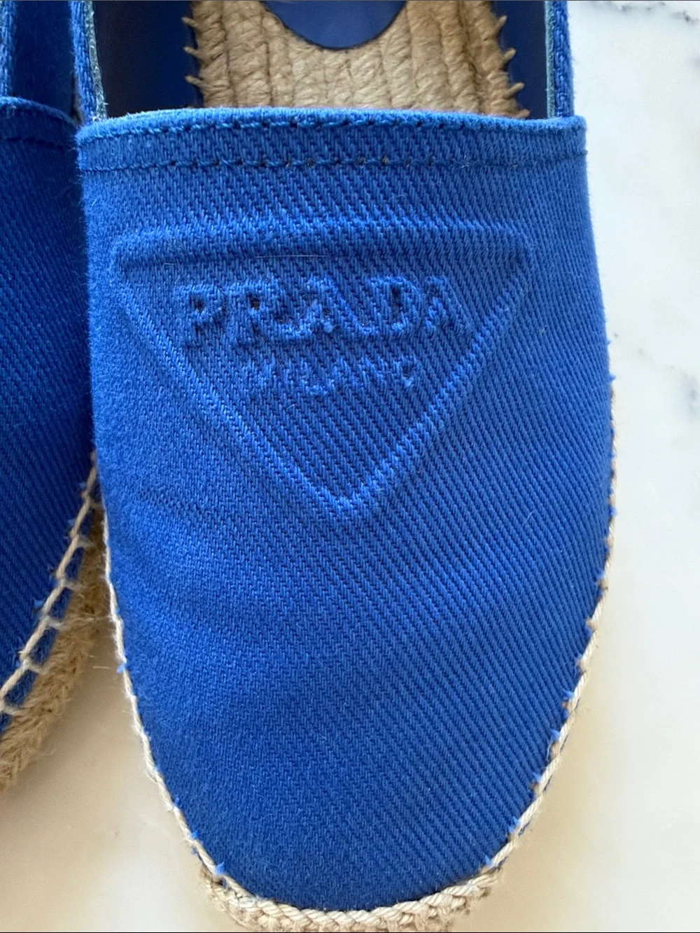 Prada Royal Blue Canvas Espadrilles